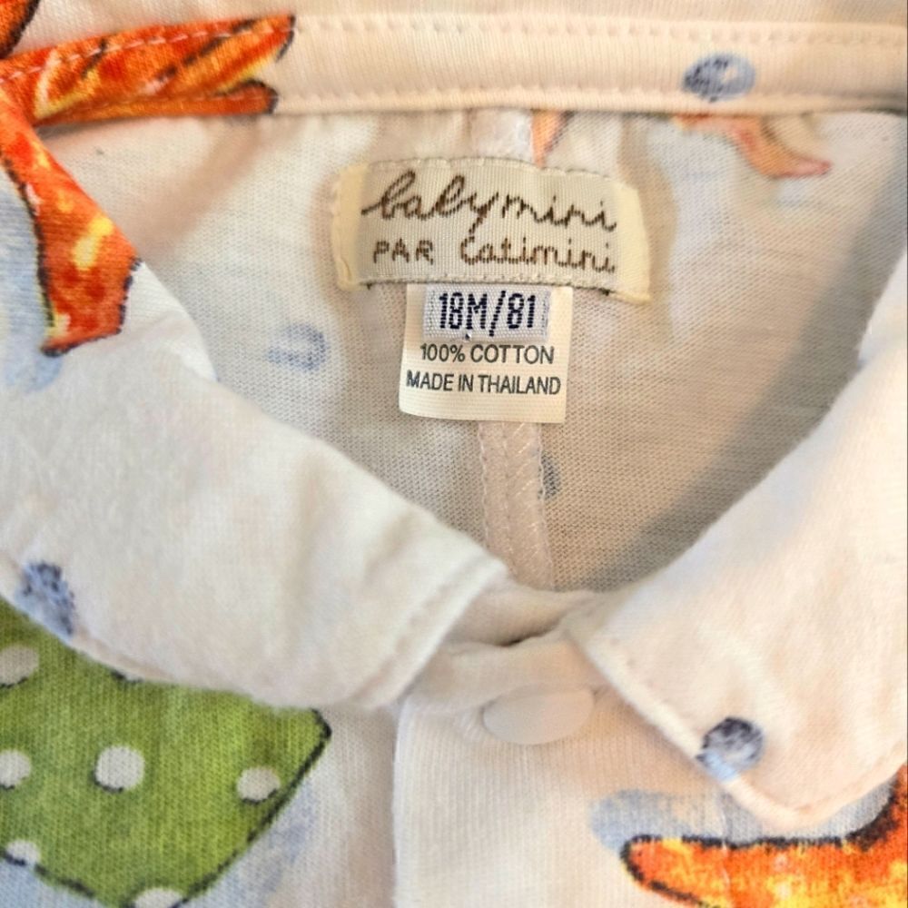 EC BABY MINI PAR CATIMIMI PARIS BEACH ONE PIECE ROMPER SZ. 18M - Picture 2 of 5